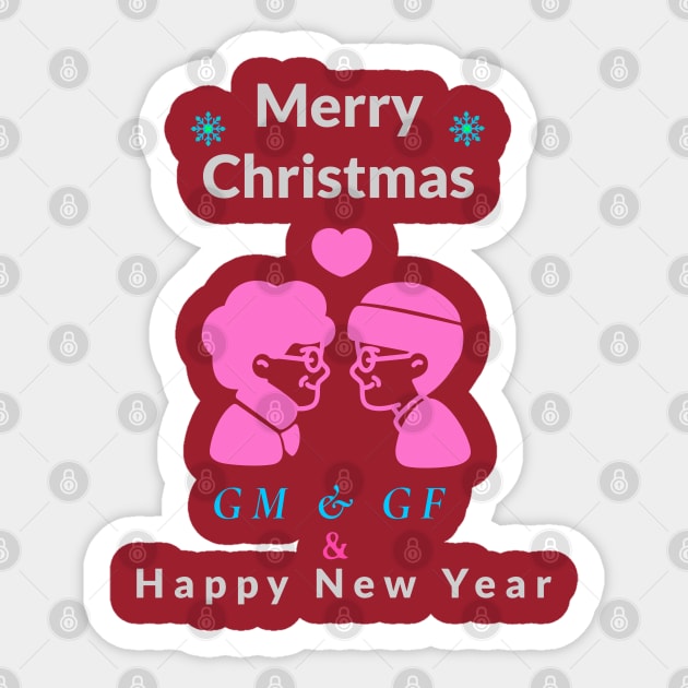 Merry christmas and happy new year family Sticker by ATime7